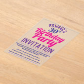 誕生日パーティー アクリル招待状 (レイダウン)