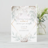 誕生日パーティー |アラバエレガントスターホワイト牡丹 招待状 (スタンド正面)