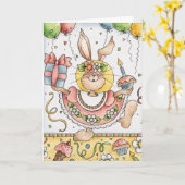 誕生日パーティー – グリーティングカード (黄色い花)