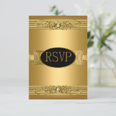 誕生日パーティー ゴールド ダイヤモンド RSVP 返信 (スタンド正面)