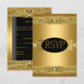 誕生日パーティー ゴールド ダイヤモンド RSVP 返信 (正面/裏面)
