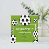 誕生日パーティー – サッカーフィールド&サッカーボール 招待状 (スタンド正面)