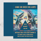 誕生日パーティー・シャークチョンプ・輝く宝石- 招待状 (正面/裏面)