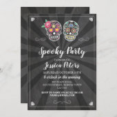 誕生日パーティー スカル ハロウィン 招待状 (正面/裏面)