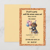 誕生日パーティー ダックスフント 招待状 (正面/裏面)