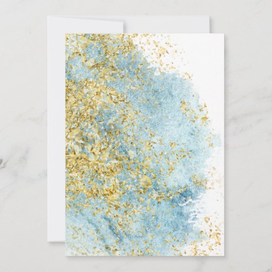 誕生日パーティー |デニムブルー水彩洗浄 案内状 (裏面)