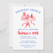 誕生日パーティー　バフェテーブル　手描き　カスタム 招待状 (正面)