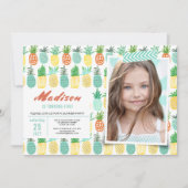 誕生日パーティー | パイナップル果実 | 招待状 (正面)