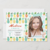 誕生日パーティー | パイナップル果実 | 招待状 (正面)