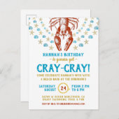 誕生日パーティー | ビーチ航海のザメ成体 インビテーションポストカード (正面/裏面)