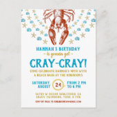 誕生日パーティー | ビーチ航海のザメ成体 インビテーションポストカード (正面)