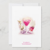 誕生日パーティー·ピンク·マルティーニとカクテル 招待状 (裏面)