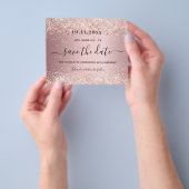 誕生日パーティー ブッシュピンク 予算を抑えた Save the Date チラシ (手)