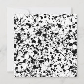 誕生日パーティー-ブラック絵を描（ばちゃばちゃ）跳ねるパーティーハット 招待状 (裏面)