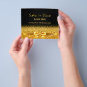 誕生日パーティー ブラック ゴールド リボン 予算 予定日を保存する チラシ (手)