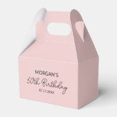 誕生日パーティー ブラッシュピンク サンクスネーム フェイバーボックス (正面サイド)