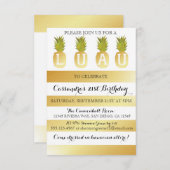 誕生日パーティー、ベビーシャワーなどのためのルアウパーティー招待状 招待状 (正面/裏面)