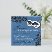 誕生日パーティー・マスカレード招待状 招待状 (スタンド正面)