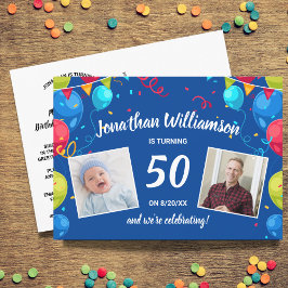 誕生日パーティー（メール送信）カードフォトコラージュ 招待状