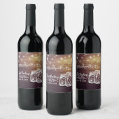 誕生日パーティー ラスティック ウッド メイソンジャー ストリング ライト ワインラベル (ボトル)