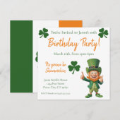誕生日パーティー-ラッキーレプラコーン 招待状 (正面/裏面)