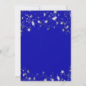 誕生日パーティー ロイヤルブルー 星 ラグジュアリー 招待状 (裏面)
