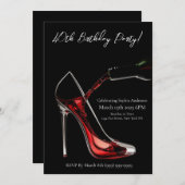 誕生日パーティー – ワインとスティレット 招待状 (正面/裏面)