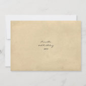 誕生日パーティー,ヴィンテージ,古い葉書スタイル,スクリプト 招待状 (裏面)