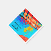 誕生日パーティー、任意の年齢、ゴールデンイエローツリー紙 スタンダードカクテルナプキン (角)