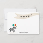 誕生日パーティー 動物 ゼブラ 感謝カード (正面)