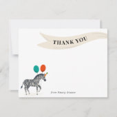誕生日パーティー 動物 ゼブラ 感謝カード (正面)