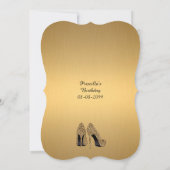 誕生日パーティー、年齢、チーター、黒、金ゴールド 招待状 (裏面)