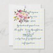 誕生日パーティー 招待状 (裏面)