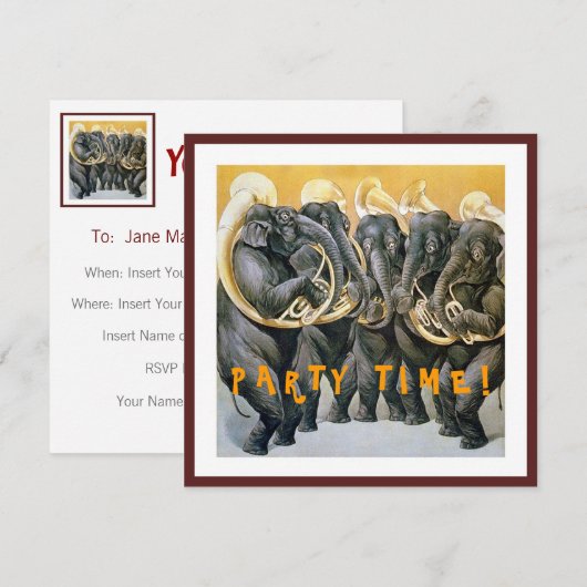 誕生日パーティー 招待状 (正面/裏面)