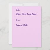 誕生日パーティー 招待状 (裏面)