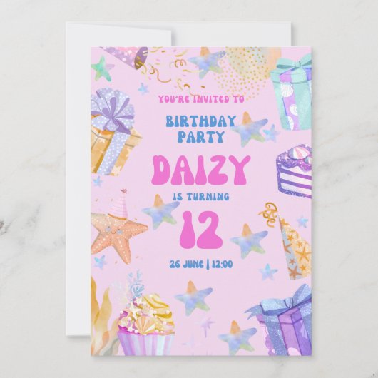 誕生日パーティー 招待状 (正面)