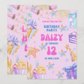 誕生日パーティー 招待状 (正面/裏面)