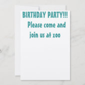 誕生日パーティー 招待状 (裏面)