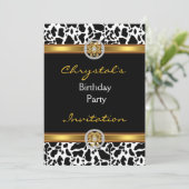 誕生日パーティー 招待状 動物 牛 ゴールド ジュエリー (スタンド正面)