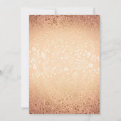 誕生日パーティー-桃と金ゴールドフローラヴィンテージ 招待状 (裏面)