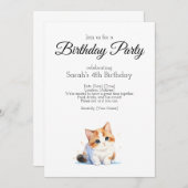 誕生日パーティー, 水彩色ベビー三色猫 招待状 (正面/裏面)