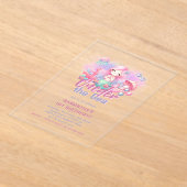 誕生日パーティー | 海の人魚の一人 アクリル招待状 (レイダウン)