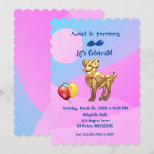 誕生日パーティー - 牡羊座（3月21日 - 4月19日） 招待 招待状 (正面/裏面)