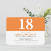 誕生日パーティー 現代的 シンプル 大胆 オレンジ 招待状 (スタンド正面)