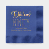 誕生日パーティー – 素晴らしい90#7 箔ナプキン (正面)