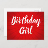 誕生日パーティー 赤い太陽の爆発 ポストカード (正面/裏面)