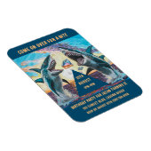 誕生日パーティー – 輝く宝石のためのサメのブリーチング –  マグネット (右側)