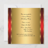 誕生日パーティー 音楽 ダンス カーテン 招待状 (裏面)