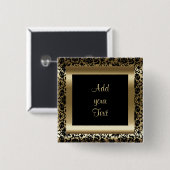 誕生日パーティー | DIY文字 |黒い金ゴールド 缶バッジ (正面&裏面)