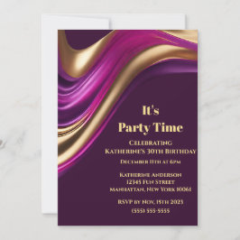 誕生日パーティー – It'sパーティー時間抽象芸術フローアート – 招待状